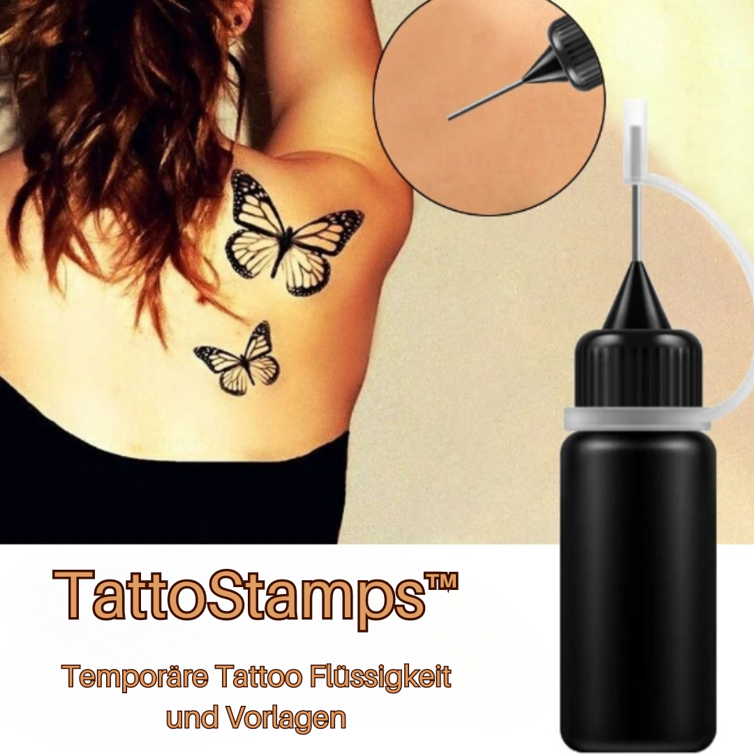 TattoStamps™ Temporäre Tattoo Flüssigkeit und Vorlagen (1+1 GRATIS)