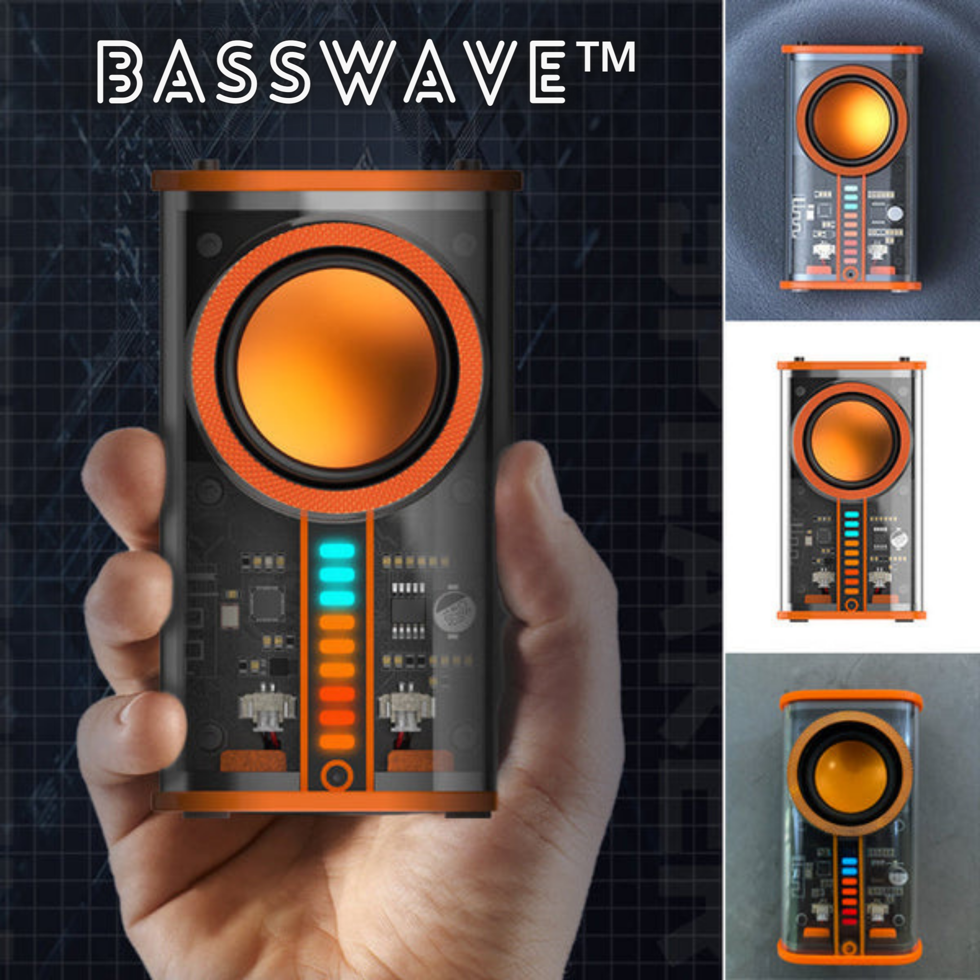 BassWave™️ I Transparenter drahtloser Mecha-Bluetooth-Lautsprecher