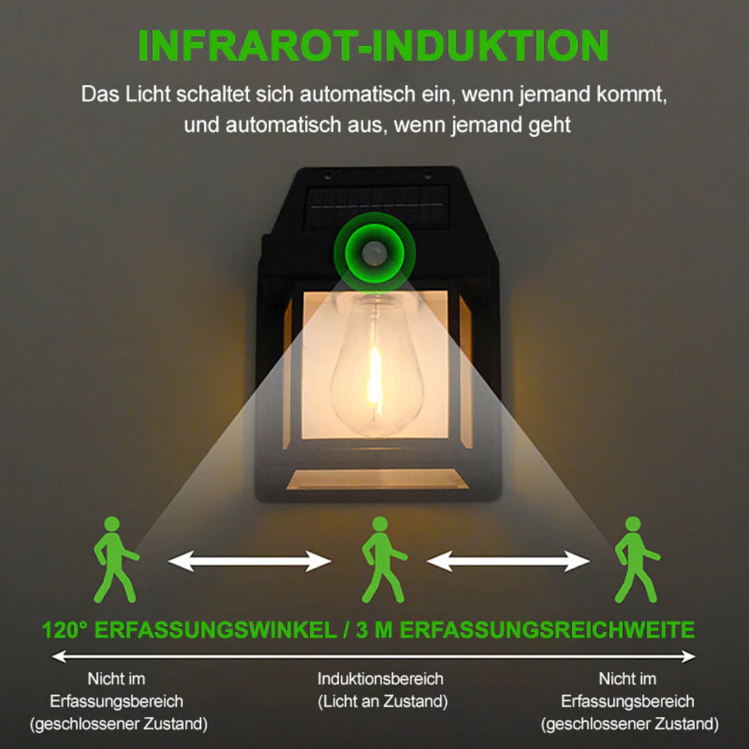 SolGlow™ Solar Wolfram Wandleuchte für den Außenbereich