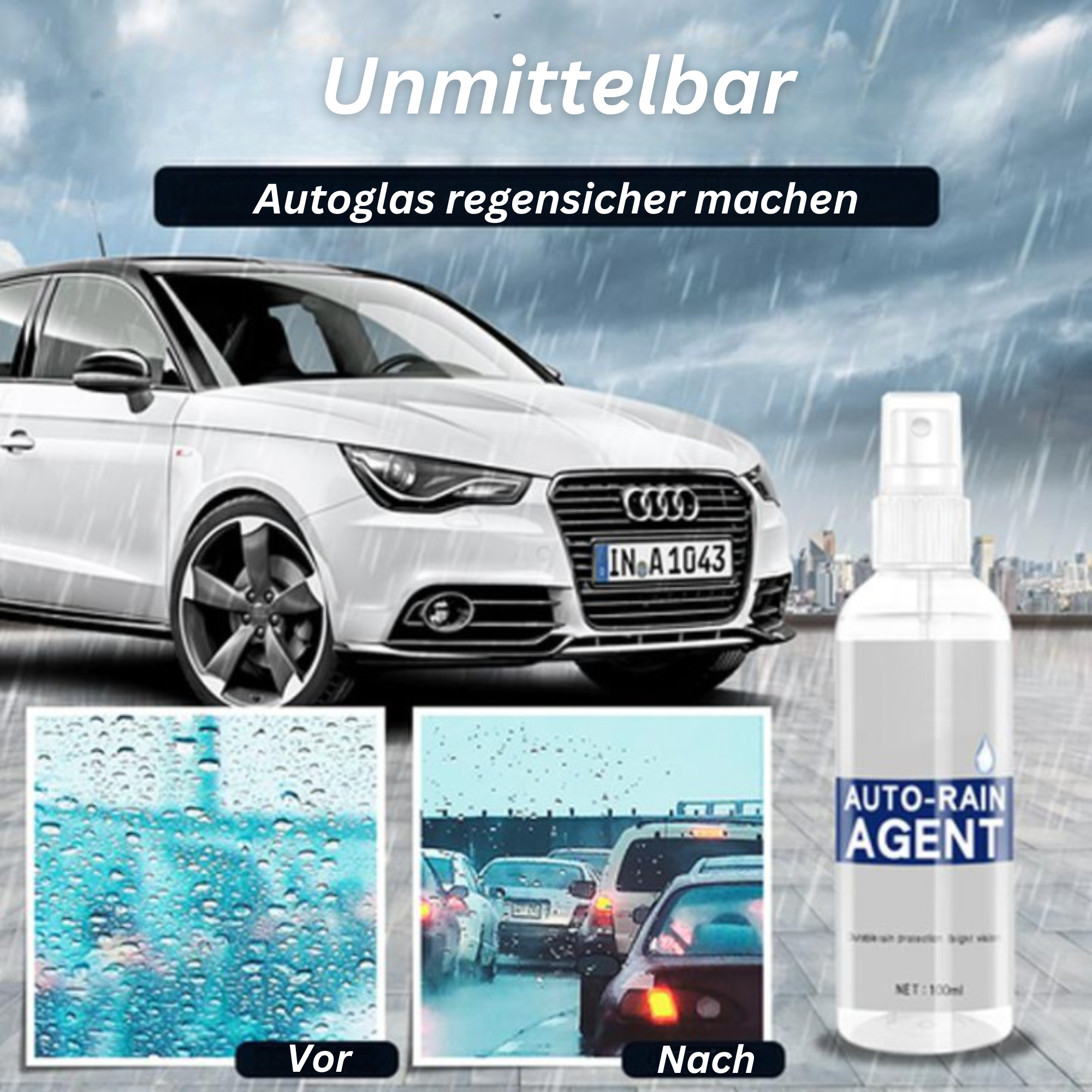 RainDefy™️ I Autoglas Anti-Beschlag Regenabweisendes Mittel (1+1 GRATIS)