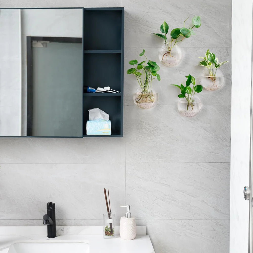 WallBliss™ – Wandmontierte Klare Blumenvase (1+1 GRATIS)