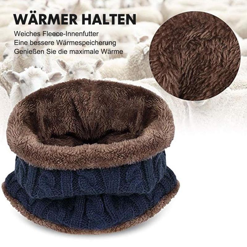 WarmProtect™ - Warme Strickmütze mit Schal  Gestrickt & Fleece Set (1+1 GRATIS)