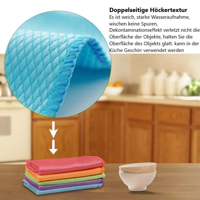 Bearhome® Fischschuppen Mikrofaser Polierreinigungstuch 6 Stk