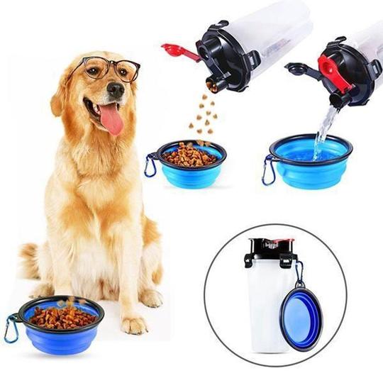 Pet Hydrate™ 2-in-1 Wasser- und Lebensmittelflasche für Haustiere