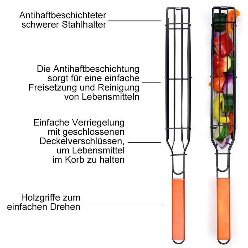 Skew Pro™ Wiederverwendbarer Kabob Grillkorb (1+1 gratis!)