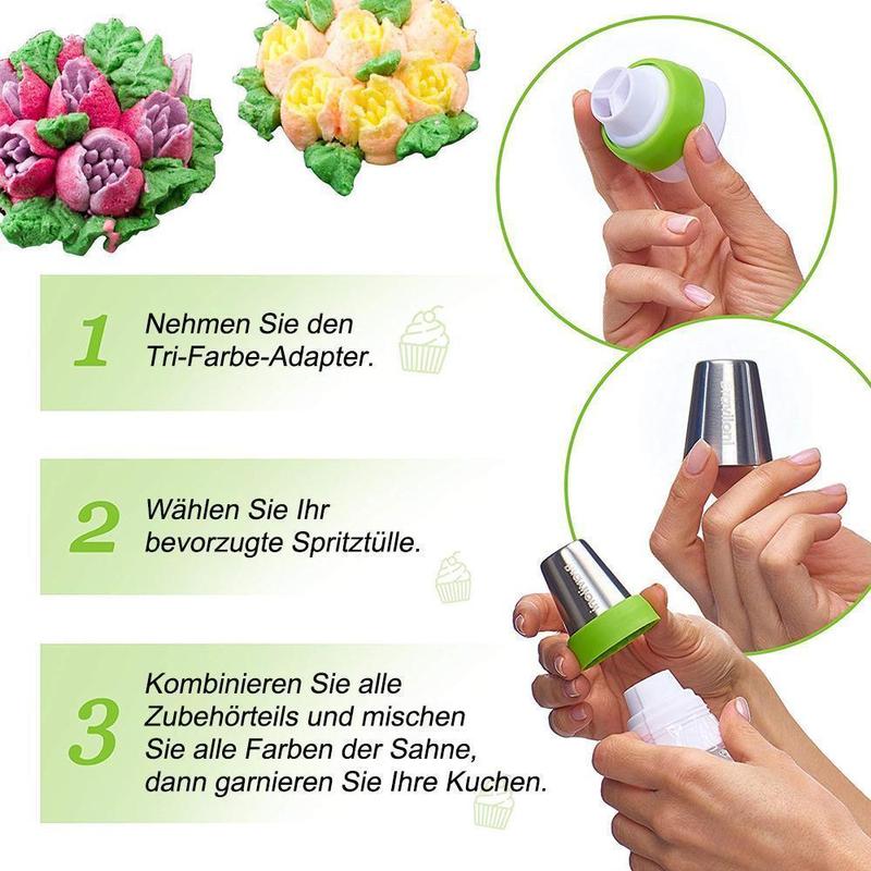 Dekoratie™ Spritztüllen Set aus Edelstahl