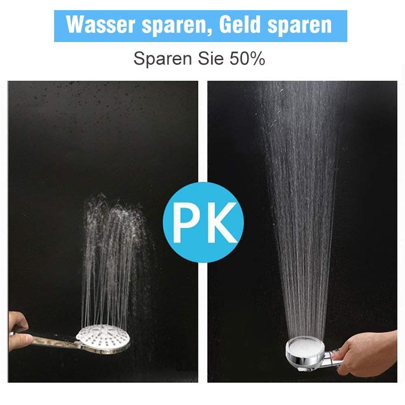 Aquax™ Dreistufige Einstellung mit Wasserstoppschalter, aufgeladener Duschkopf