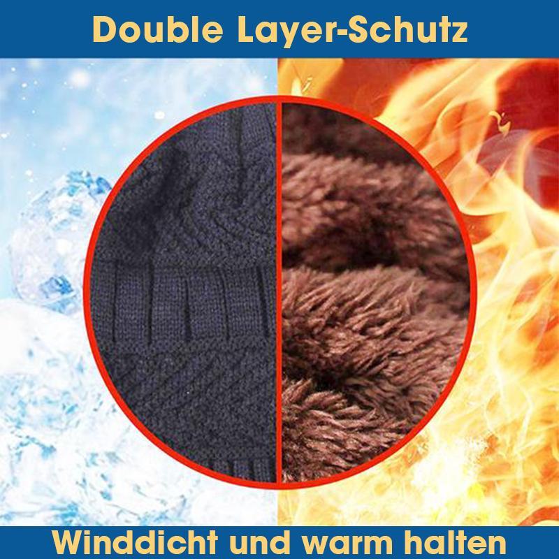 WarmProtect™ - Warme Strickmütze mit Schal  Gestrickt & Fleece Set (1+1 GRATIS)