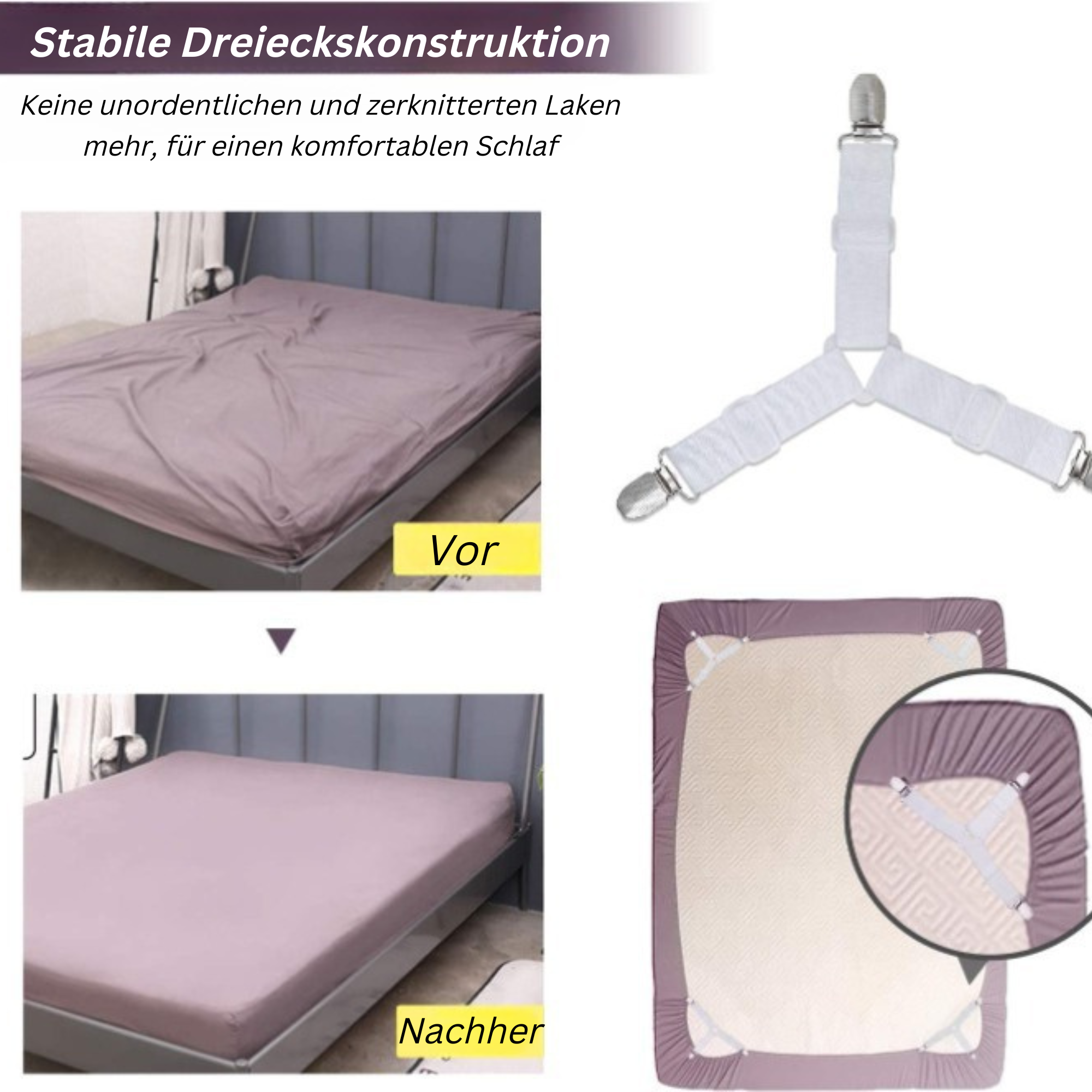 Bedlock™️ I Verstellbare Bettlakenklammern (2+2 gratis!)