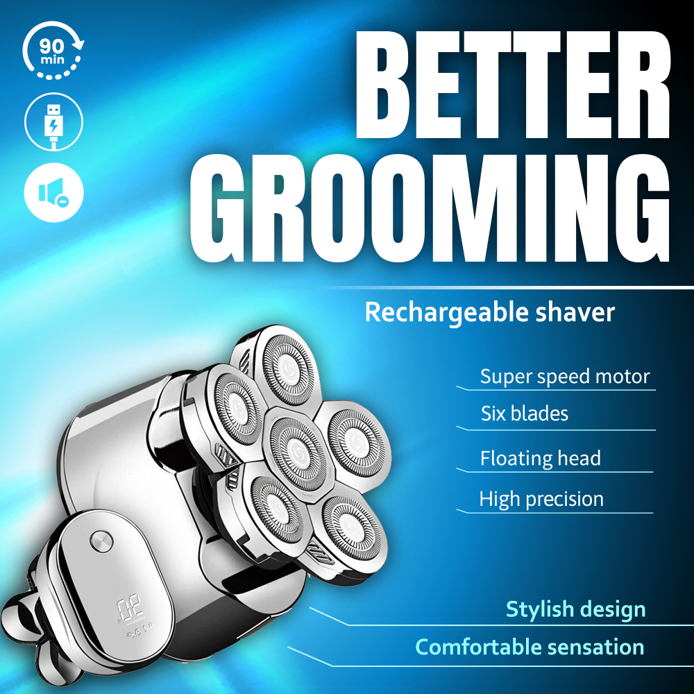 BetterGrooming™ - 6 Klingen Akku Rasierer