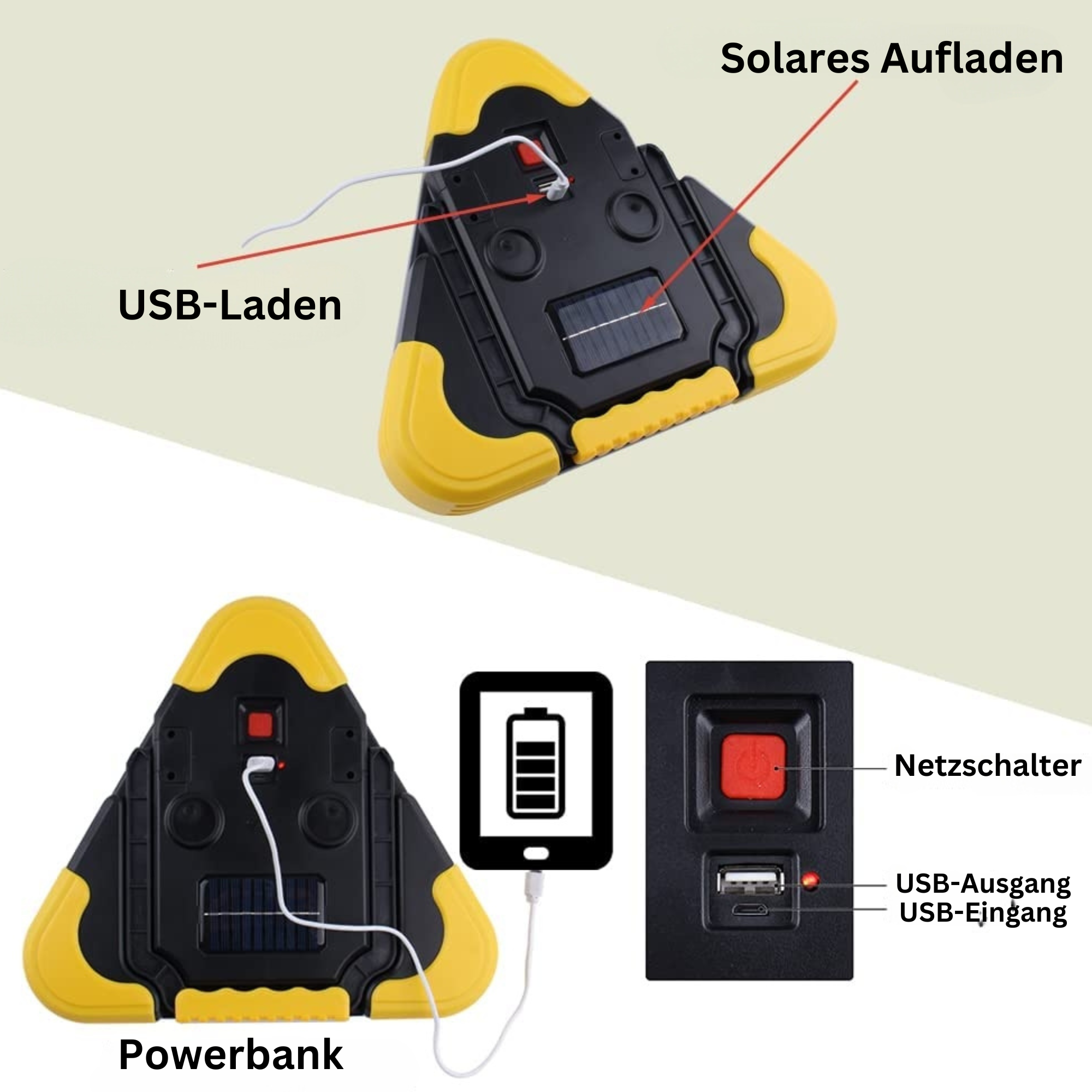 Solarm™️ I 2 in 1 Solar-Notfall-Dreieck-Warnleuchte