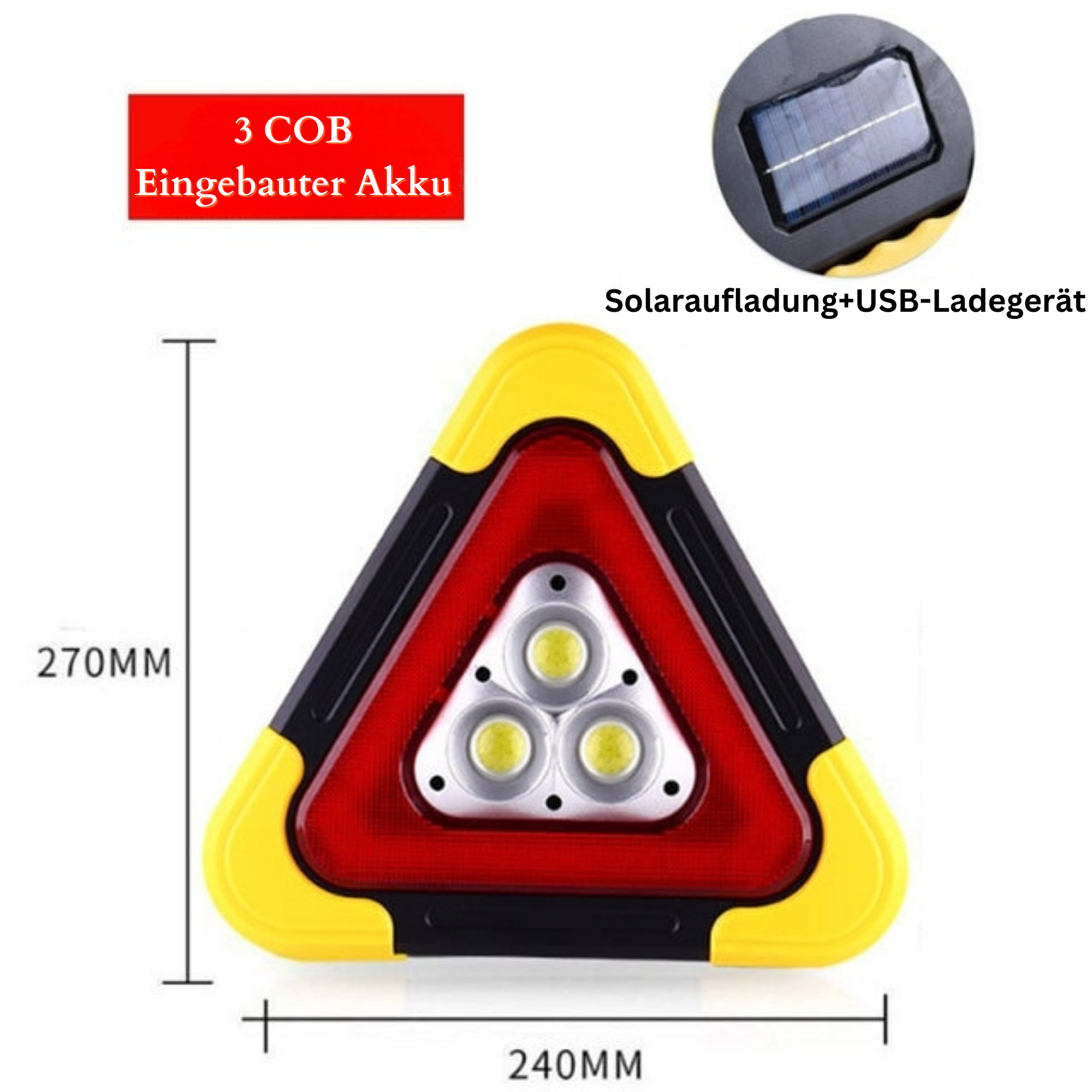 Solarm™️ I 2 in 1 Solar-Notfall-Dreieck-Warnleuchte