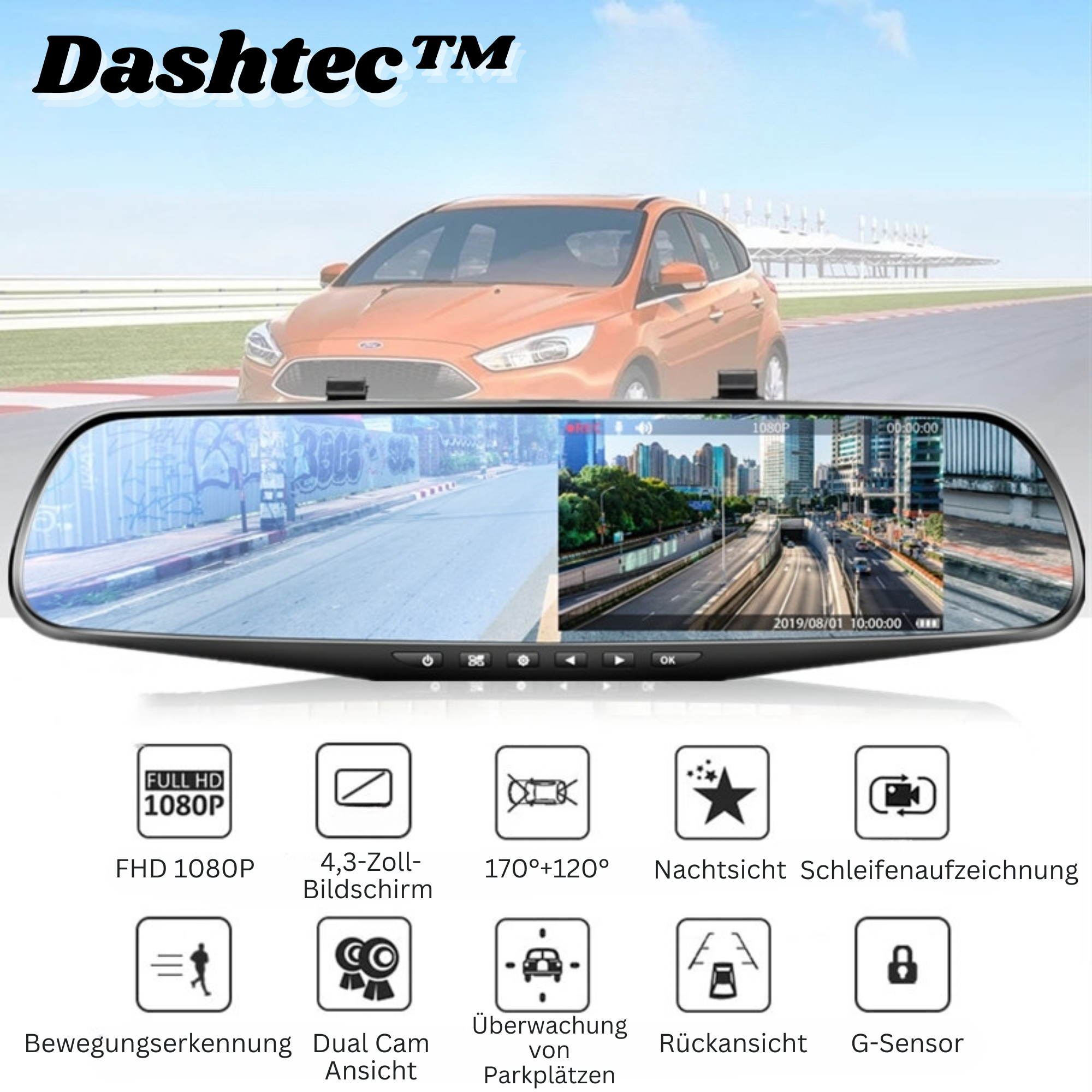 Dashtec™️ I 1080P Full HD Video Auto Rekorder