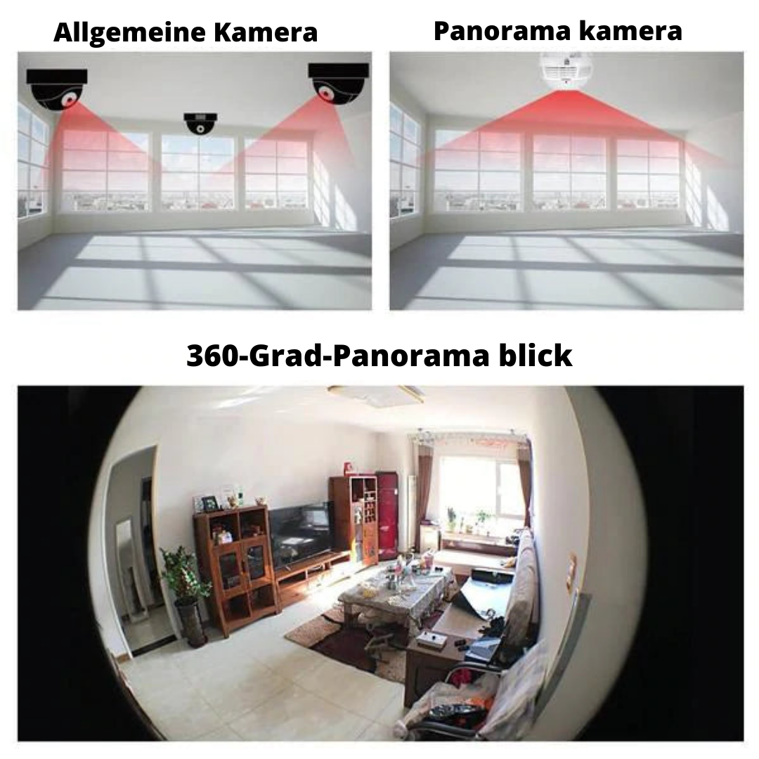 Eagle Eye™ 360° Panorama-Sicherheitskamera mit Glühbirne