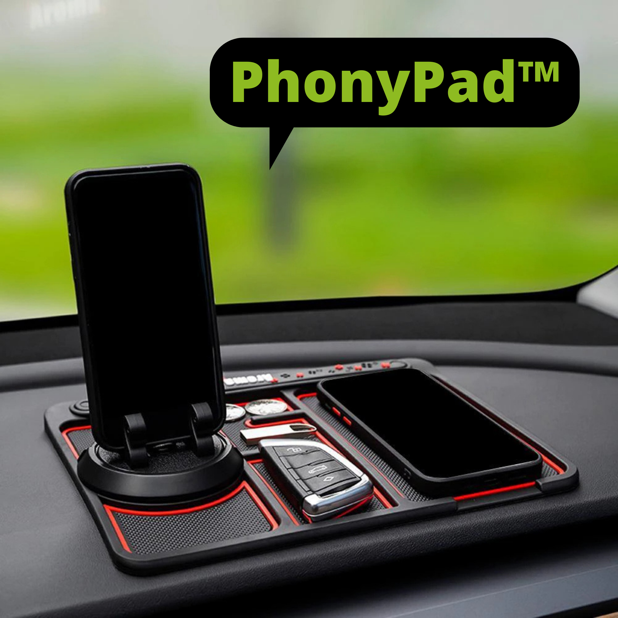 PhonyPad™️ I 4-in-1 rutschfestes Telefonpad für Autos