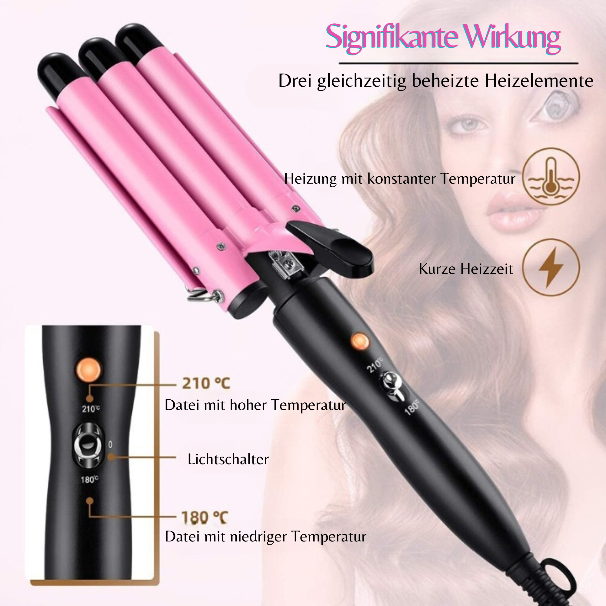 Sirena Curl™️ I Professioneller dreifacher Lockenstab