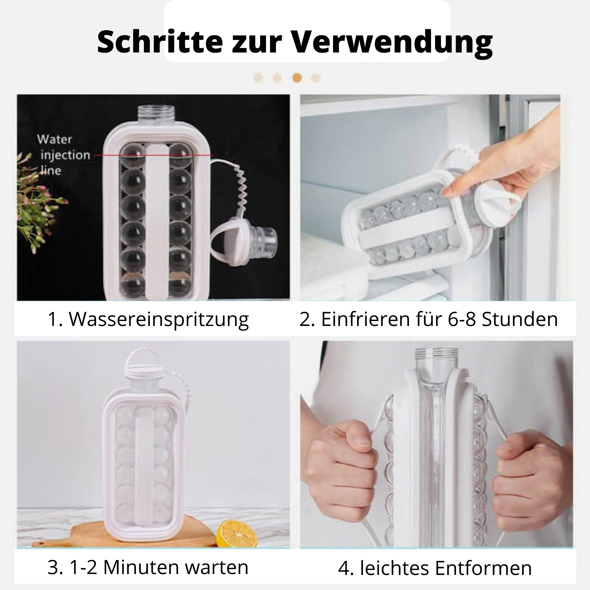 IceyGo™️ I Tragbarer Eiswürfelbereiter Flaschen