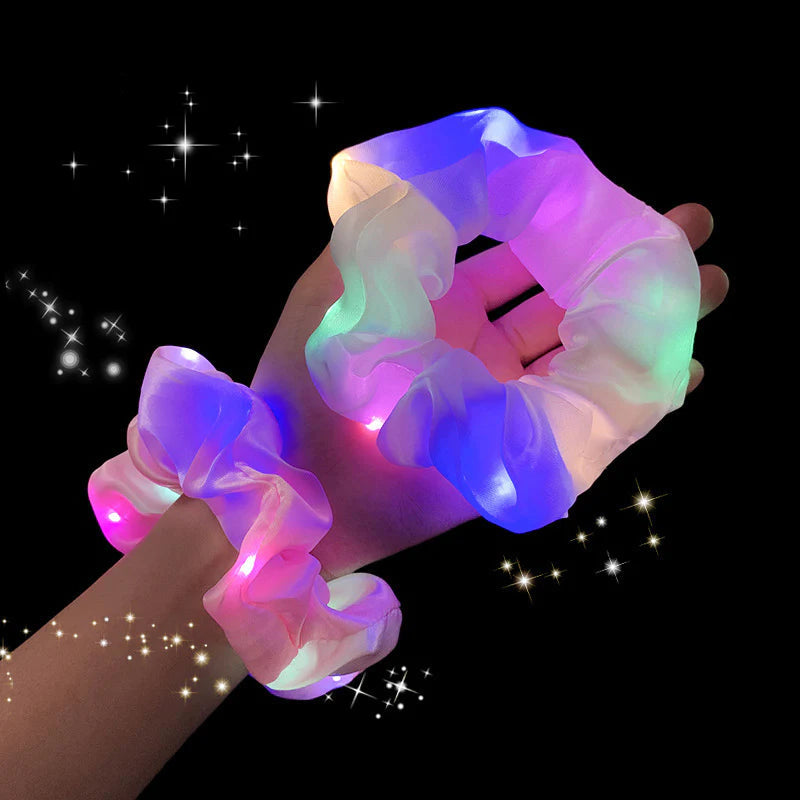 GlowyBand™ LED leuchtende Haargummis | 1+1 GRATIS