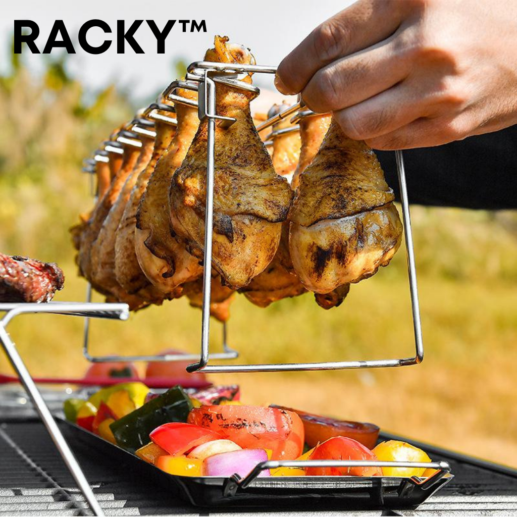 Racky™ - Edelstahlgrill mit Tablett